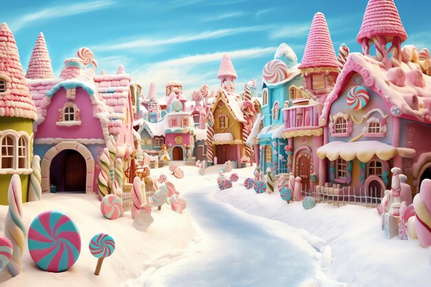 Premium AI Image  Gumball House beautiful candyland sweets