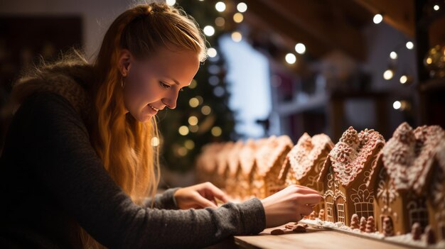 Gingerbread Magic A Woman's Hands Weaving Enchanting Sugar Fairy Tales