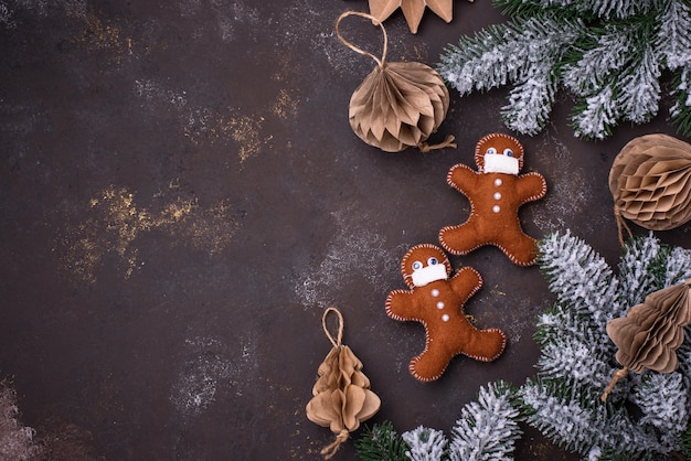 Gingerbread man from felt in face mask