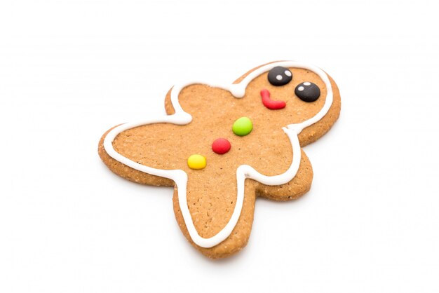 Gingerbread man geïsoleerd op wit