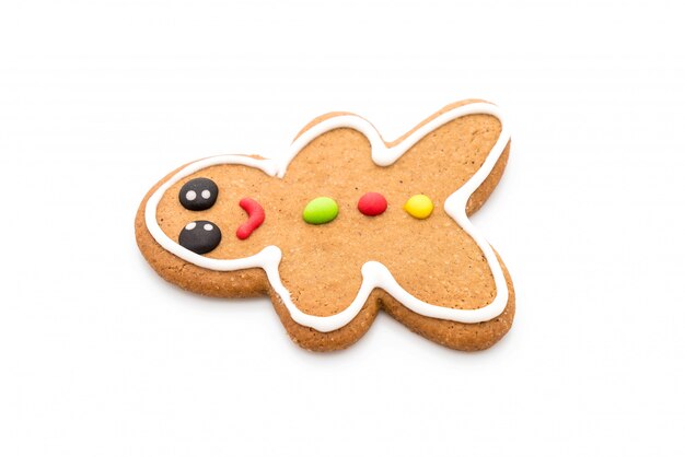 Gingerbread man geïsoleerd op wit