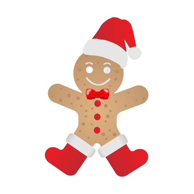 Gingerbread man isolated on whiteVector illustrationChristmas gingerbread