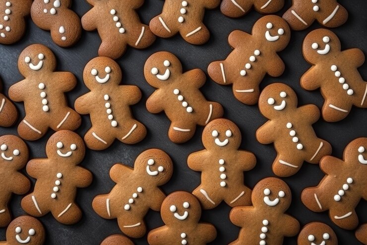Foto gingerbread man kerstkoekje