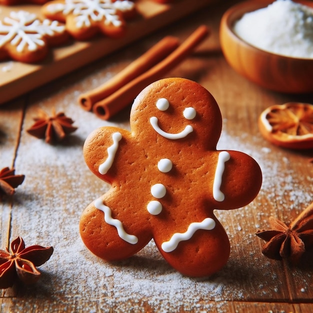 Photo a gingerbread man made by a gingerbread man