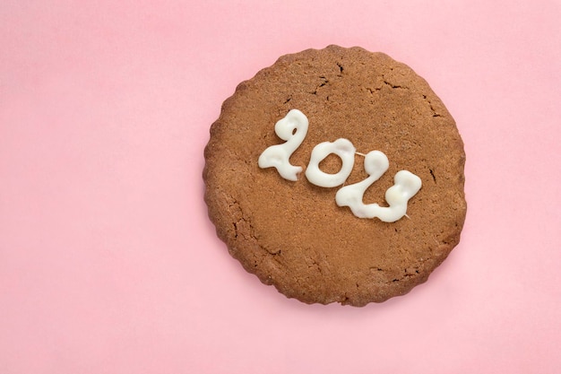 Gingerbread on pink background