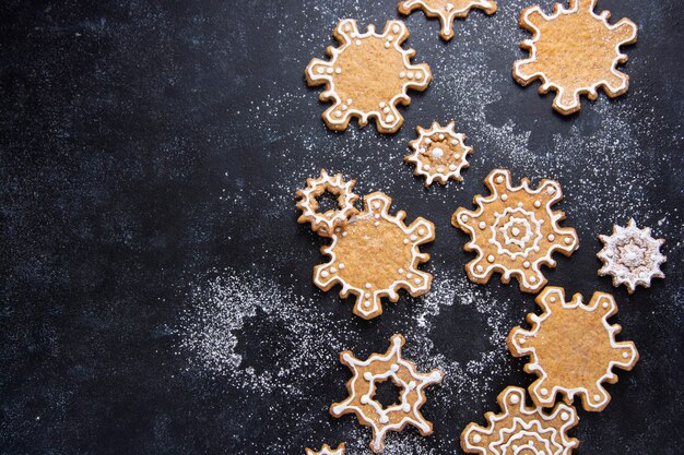 Gingerbread snowflakes cookies