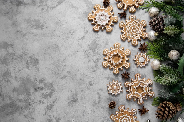 Gingerbread snowflakes cookies