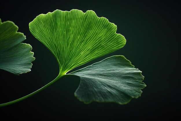 Photo ginkgo biloba on a dark background