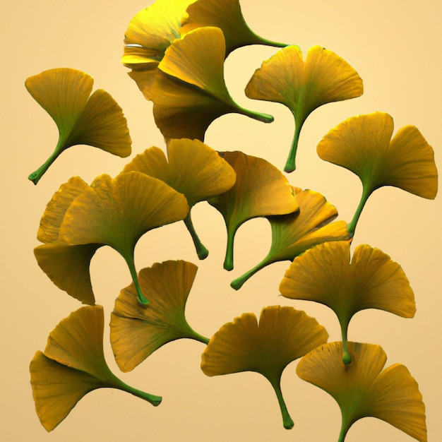 ginkgo biloba verlaat 3D, natuur