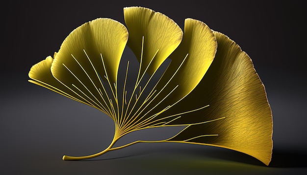 Ginkgo leaf digital art illustration Generative AI