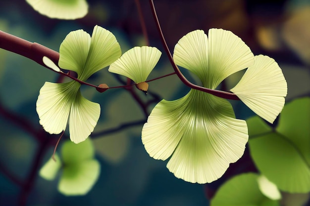 Ginkgo verlaat naadloze patroon botanische illustratie bloemen achtergrond luxe elegant patroon