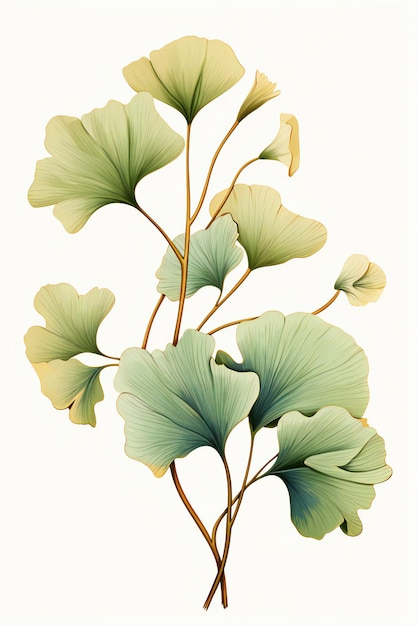 Ginko Green Leaf Illustration