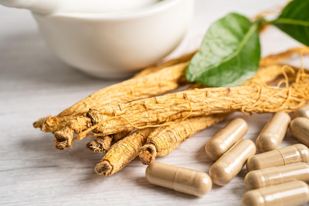 Erbe vegetali essiccate al ginseng cibo sano famoso cibo di esportazione nel paese della corea