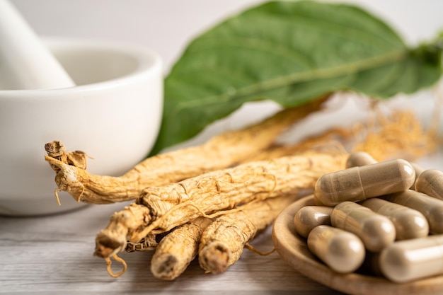 Ginseng dried vegetable herb Healthy food famous export food in Korea country