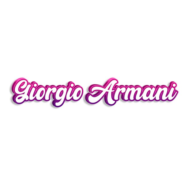 Photo giorgioarmani typography 3d design yellow pink white background photo jpg