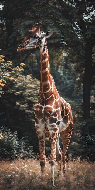 Foto giraffe tra gli alberi