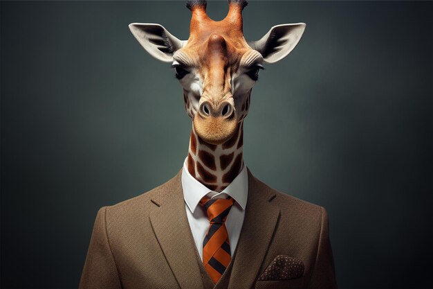 Giraffe in business wear