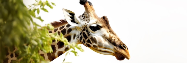 giraffe close-up op een lichte achtergrond