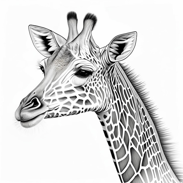 Photo giraffe coloring page for adults coloring page for kids