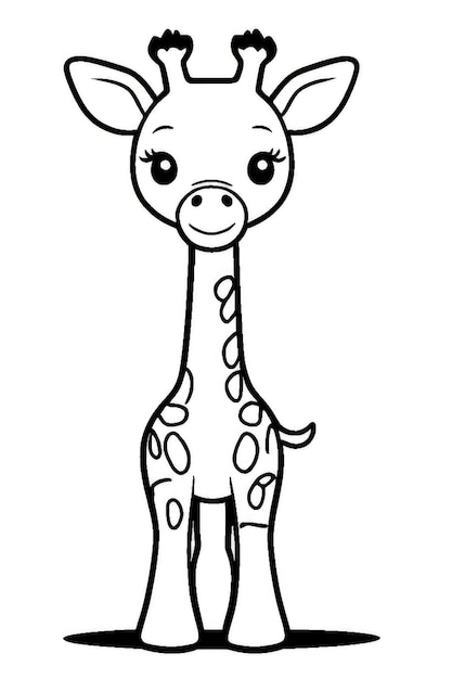 Photo giraffe coloring page