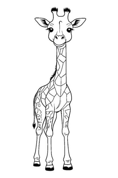 Photo giraffe coloring page