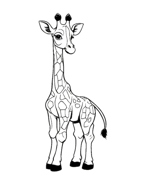 Photo giraffe coloring page