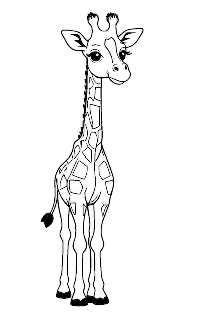 Photo giraffe coloring page