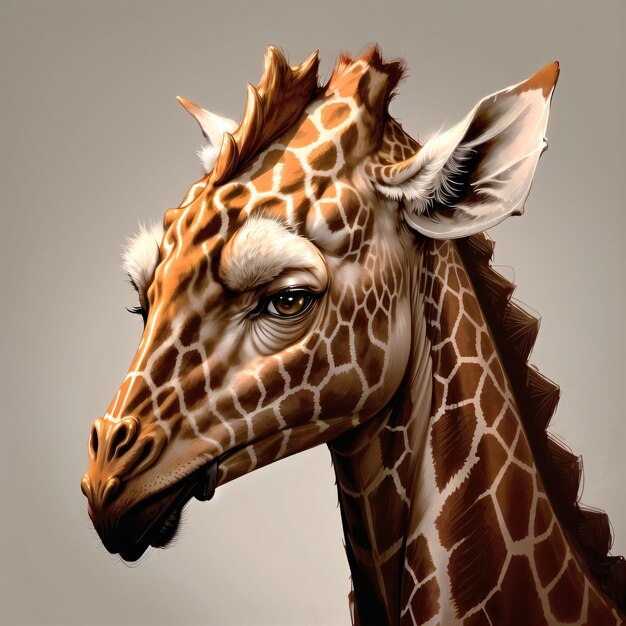 Giraffe on a gray background