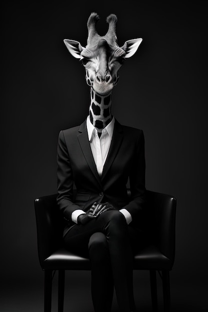 Photo a giraffe head with a giraffe head and a giraffe head in a black background