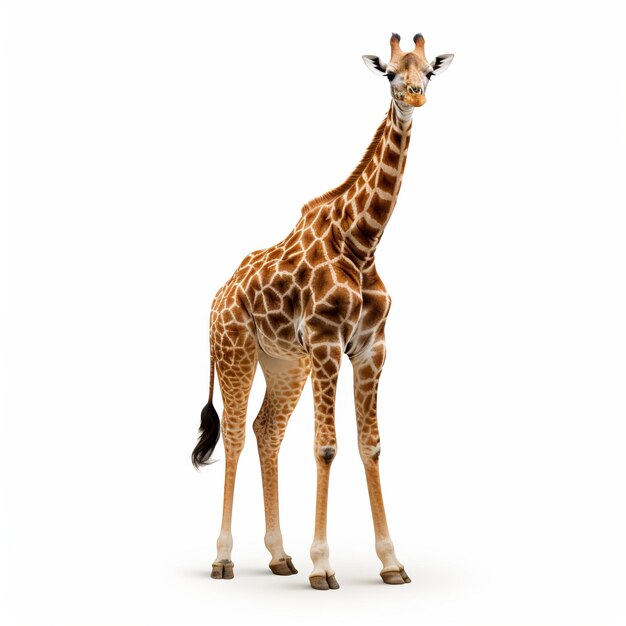 Foto giraffe hoofd geïsoleerd op witte achtergrond clipping pad inbegrepen