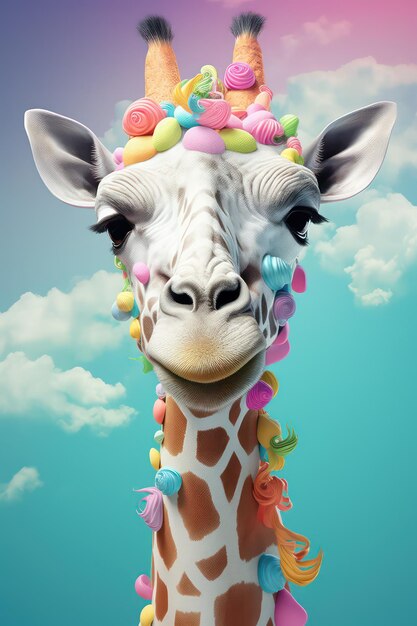 Giraffe illustration for kids