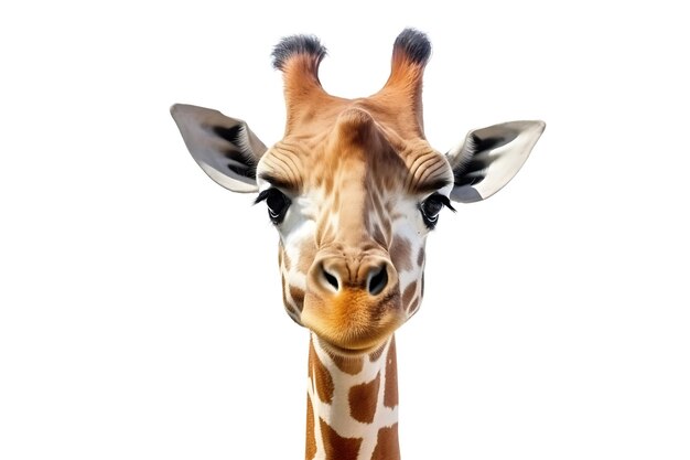 A giraffe isolated on white background