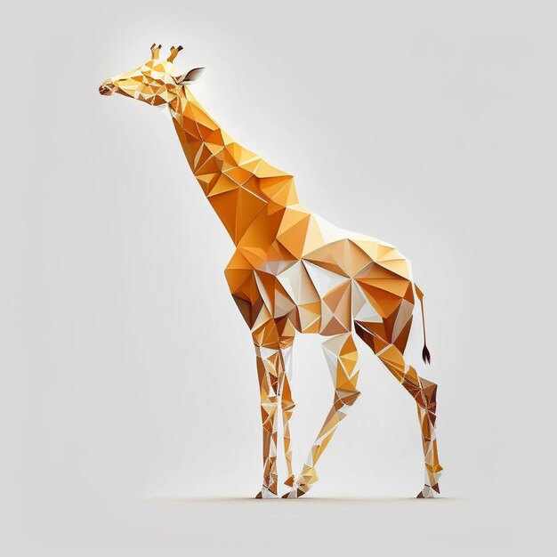 Photo a giraffe made of triangles is shown in this illustration.