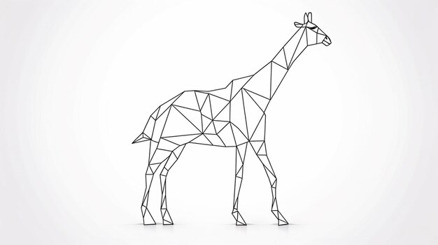 A giraffe made of triangles.