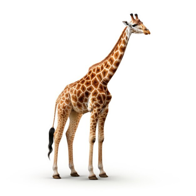 Giraffe op witte achtergrond AI gegenereerde afbeelding