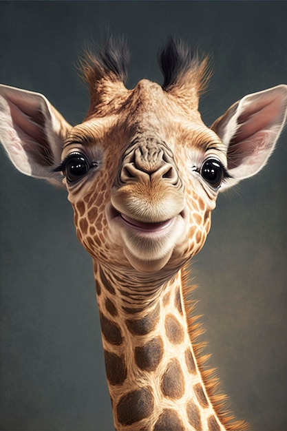 Giraffe portrait Generative AI