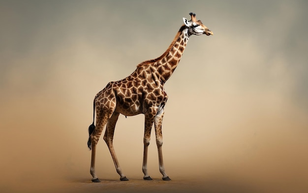 Профиль жирафа в рекламной фотографии Генеративный ИИ