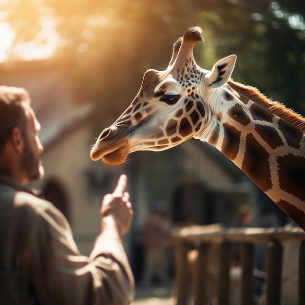 Giraffe's Melody Een symfonie met het meisje en haar pop