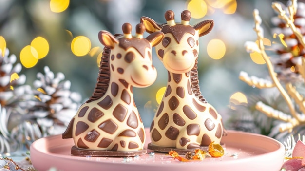 Photo giraffe shaped chocolate