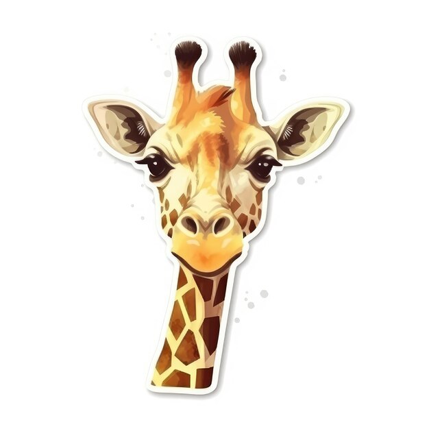 Giraffe sticker isolated ai generated