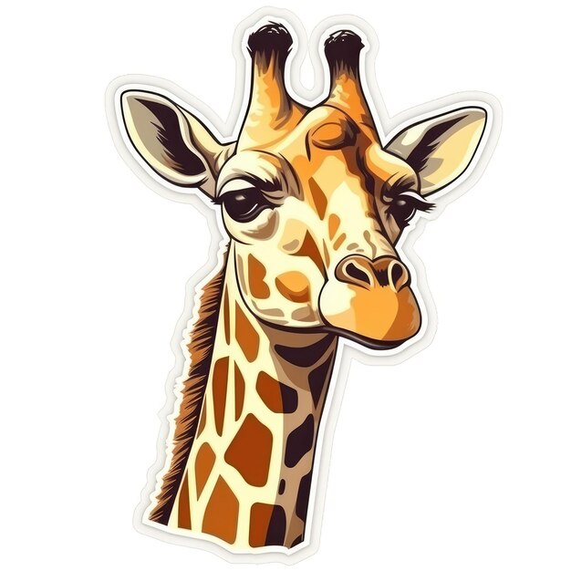 Giraffe sticker isolated ai generated