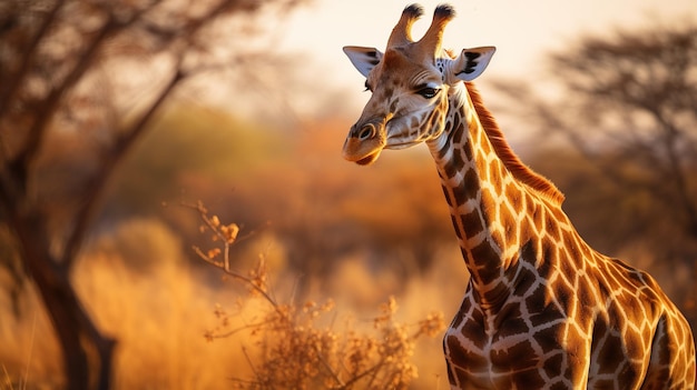 Giraffe at sunset