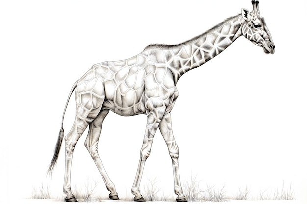 Жираф на белом фоне