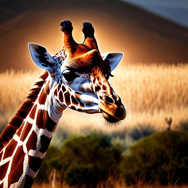 Фото Жираф - дикое животное, живущее в природе, часть экосистемы