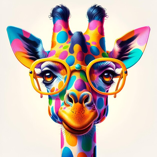 Photo a giraffe with glasses that says giraffe