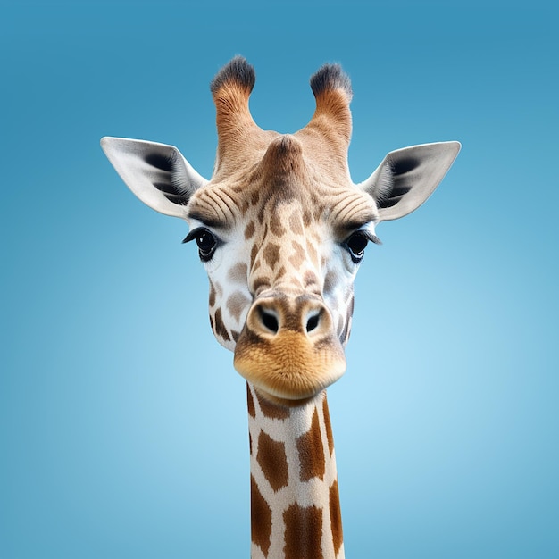 Giraffe with Light Blue Background