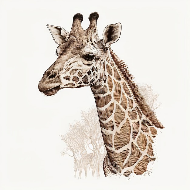 A giraffe with a long neck and a long neck.