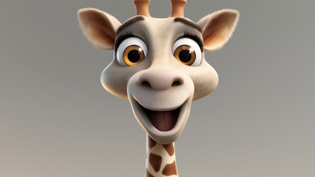 Giraffe with a long neck and a smile on it