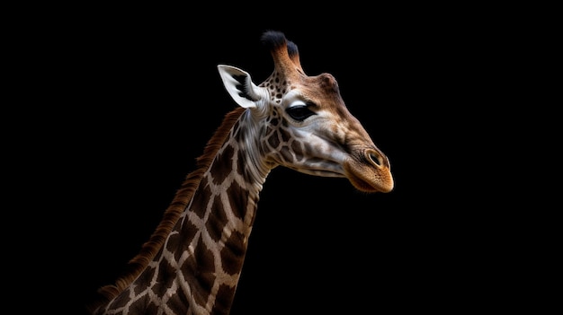 A giraffe with a long neck