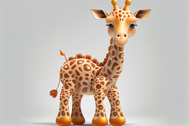 A giraffe with a long tail and a long tail.